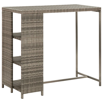 3 Piece Garden Bar Set with Cushions Grey Poly Rattan Payday Deals