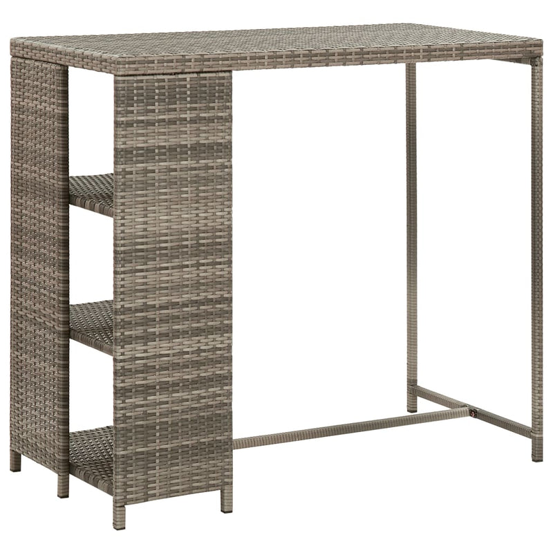 3 Piece Garden Bar Set with Cushions Grey Poly Rattan Payday Deals