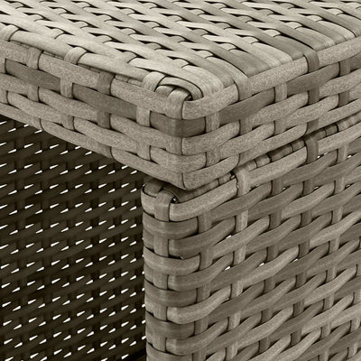 3 Piece Garden Bar Set with Cushions Grey Poly Rattan Payday Deals