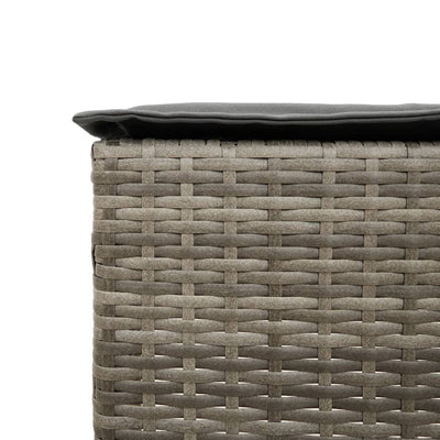 3 Piece Garden Bar Set with Cushions Grey Poly Rattan Payday Deals