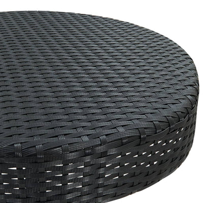 3 Piece Garden Bar Set with Cushions Poly Rattan Black Payday Deals