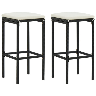 3 Piece Garden Bar Set with Cushions Poly Rattan Black Payday Deals