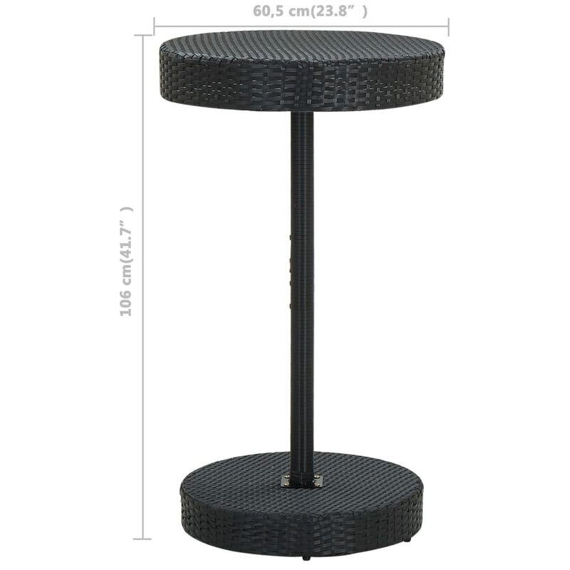 3 Piece Garden Bar Set with Cushions Poly Rattan Black Payday Deals