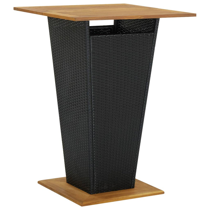 3 Piece Garden Bar Set with Cushions Poly Rattan Black Payday Deals