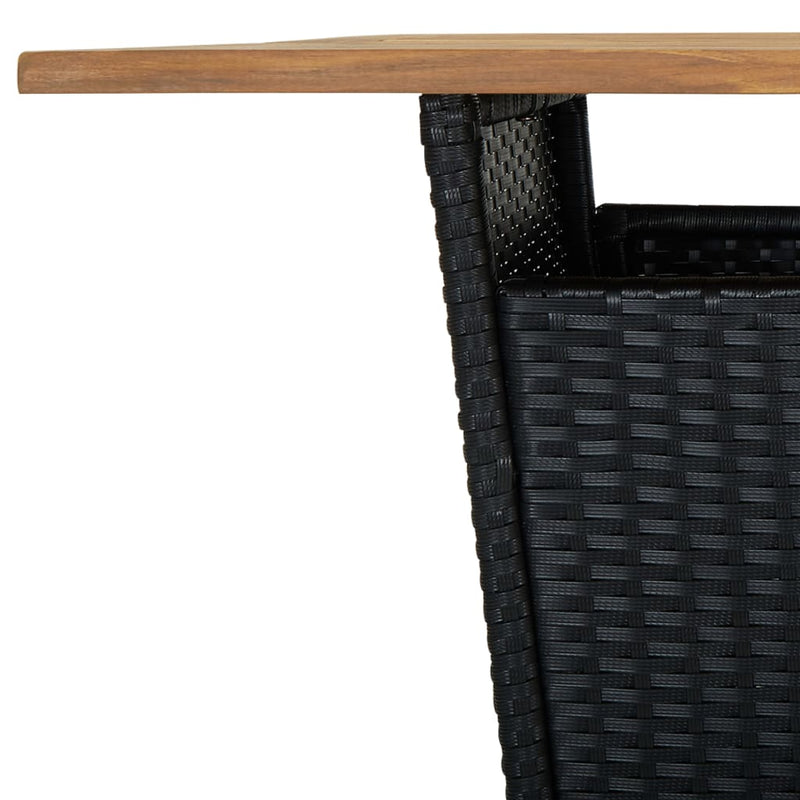 3 Piece Garden Bar Set with Cushions Poly Rattan Black Payday Deals
