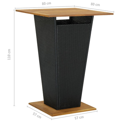 3 Piece Garden Bar Set with Cushions Poly Rattan Black Payday Deals