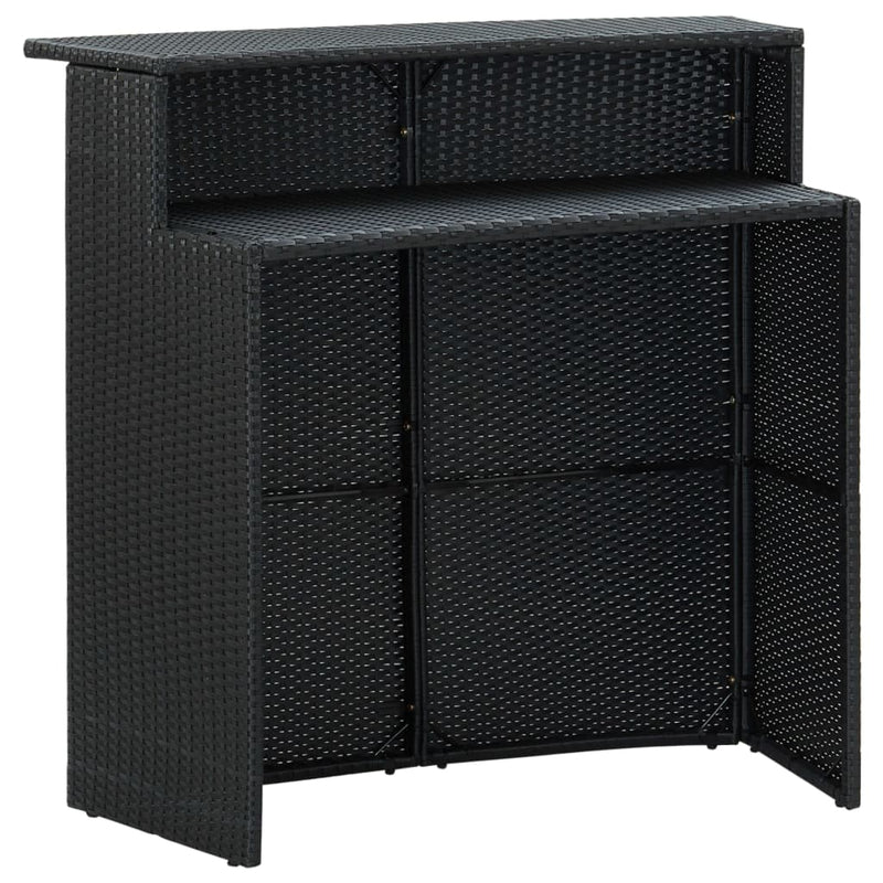 3 Piece Garden Bar Set with Cushions Poly Rattan Black Payday Deals