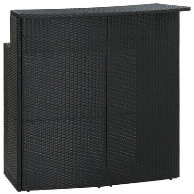 3 Piece Garden Bar Set with Cushions Poly Rattan Black Payday Deals
