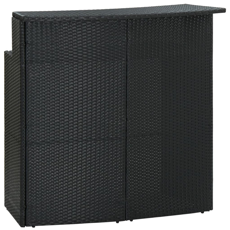 3 Piece Garden Bar Set with Cushions Poly Rattan Black Payday Deals