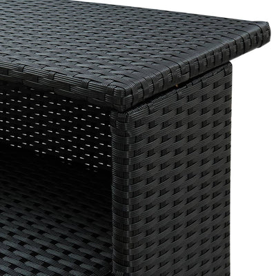 3 Piece Garden Bar Set with Cushions Poly Rattan Black Payday Deals