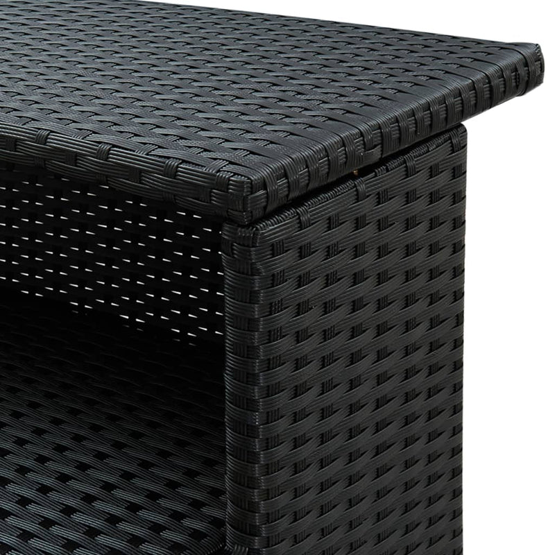 3 Piece Garden Bar Set with Cushions Poly Rattan Black Payday Deals