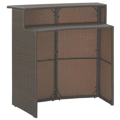 3 Piece Garden Bar Set with Cushions Poly Rattan Brown Payday Deals