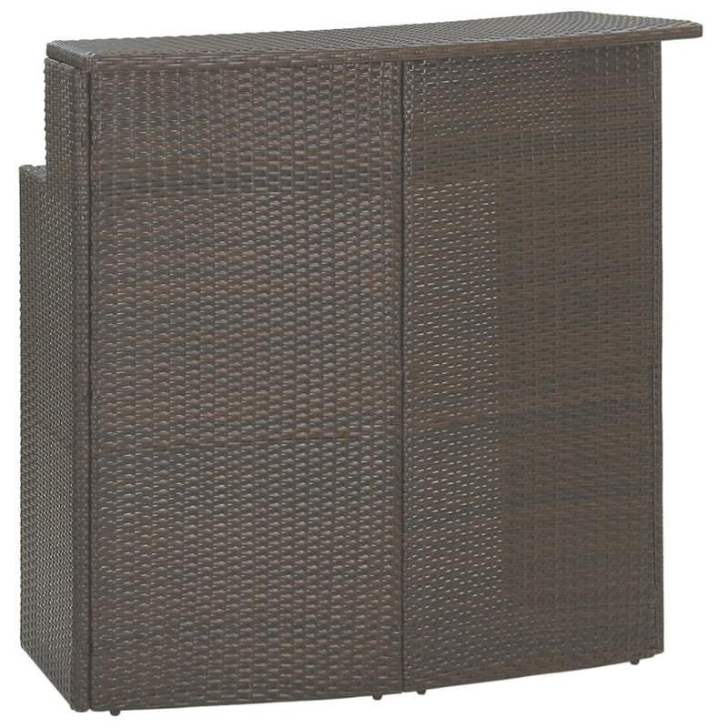 3 Piece Garden Bar Set with Cushions Poly Rattan Brown Payday Deals