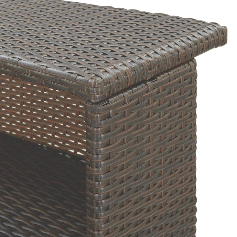 3 Piece Garden Bar Set with Cushions Poly Rattan Brown Payday Deals