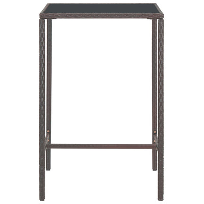 3 Piece Garden Bar Set with Cushions Poly Rattan Brown Payday Deals