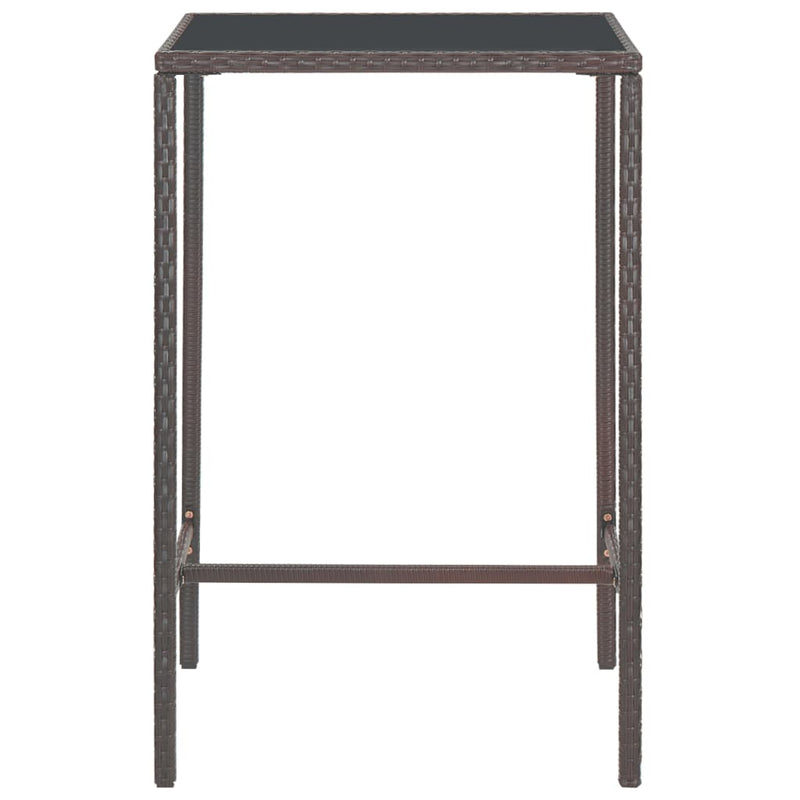3 Piece Garden Bar Set with Cushions Poly Rattan Brown Payday Deals