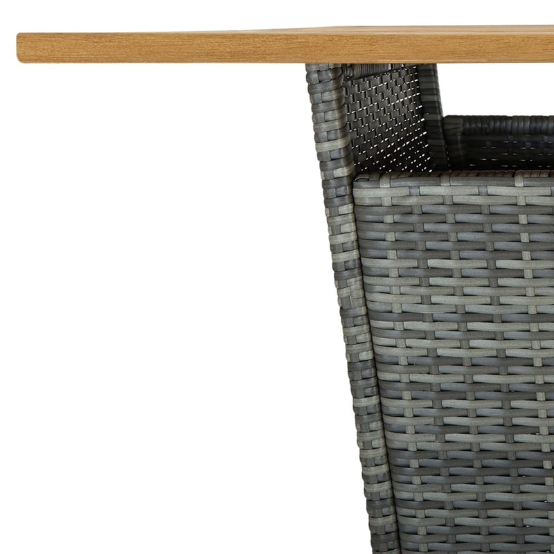 3 Piece Garden Bar Set with Cushions Poly Rattan Grey Payday Deals