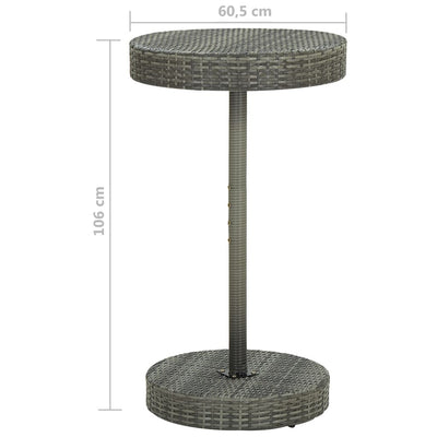 3 Piece Garden Bar Set with Cushions Poly Rattan Grey Payday Deals