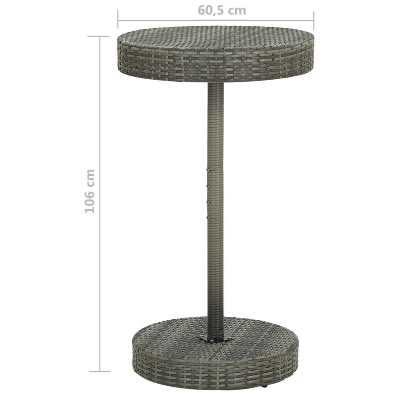 3 Piece Garden Bar Set with Cushions Poly Rattan Grey Payday Deals