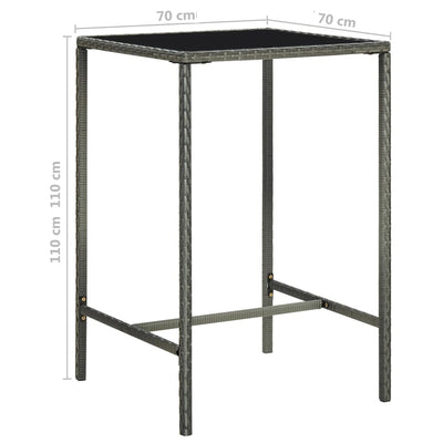 3 Piece Garden Bar Set with Cushions Poly Rattan Grey Payday Deals