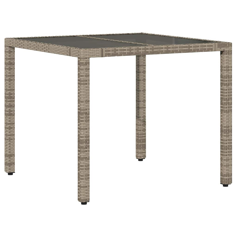 3 Piece Garden Bistro Set with Cushions Grey Poly Rattan Payday Deals