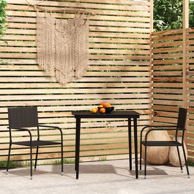 3 Piece Garden Dining Set Black Payday Deals