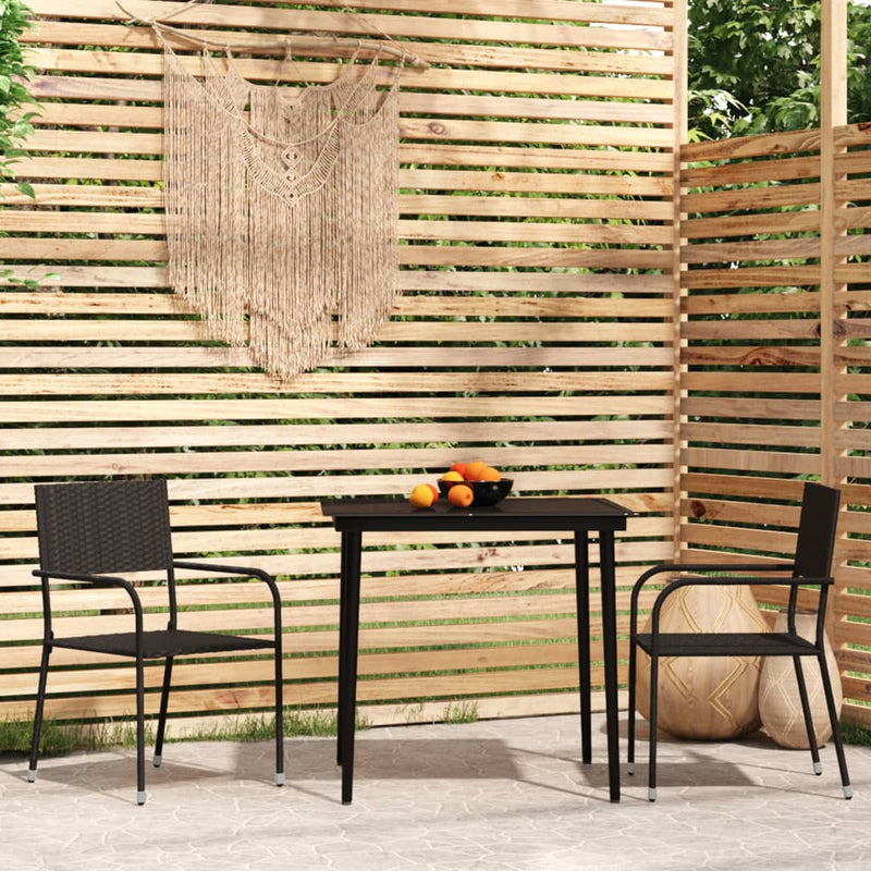3 Piece Garden Dining Set Black Payday Deals