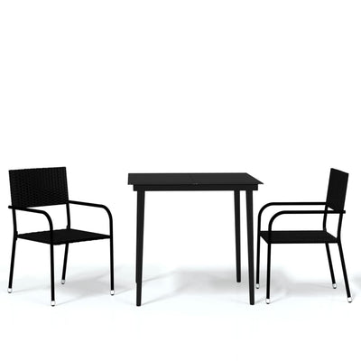 3 Piece Garden Dining Set Black Payday Deals