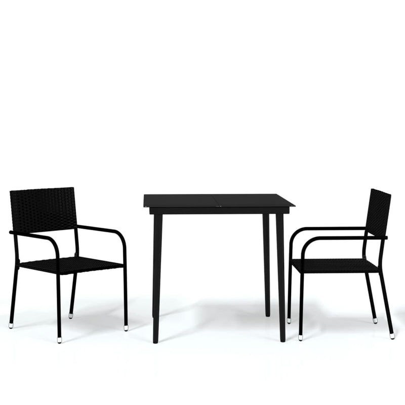 3 Piece Garden Dining Set Black Payday Deals