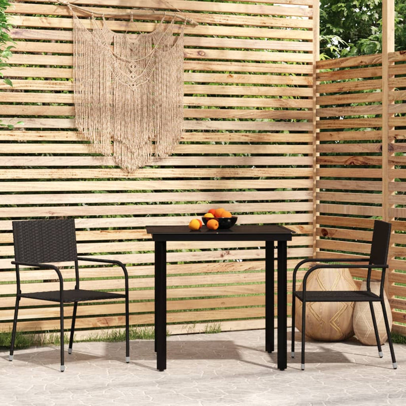 3 Piece Garden Dining Set Black Payday Deals