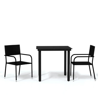3 Piece Garden Dining Set Black Payday Deals
