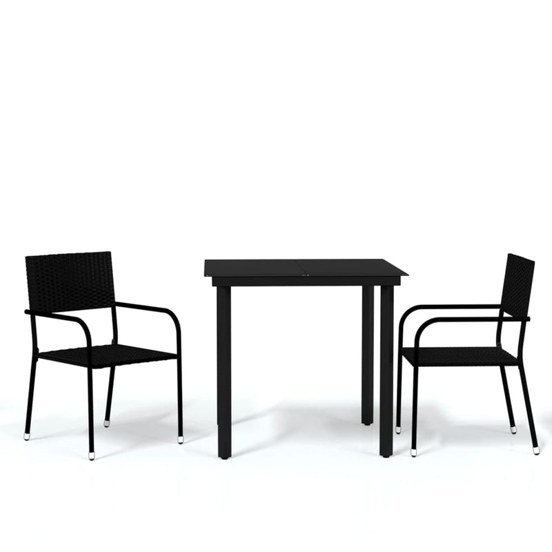 3 Piece Garden Dining Set Black Payday Deals