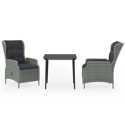 3 Piece Garden Dining Set Light Grey Payday Deals