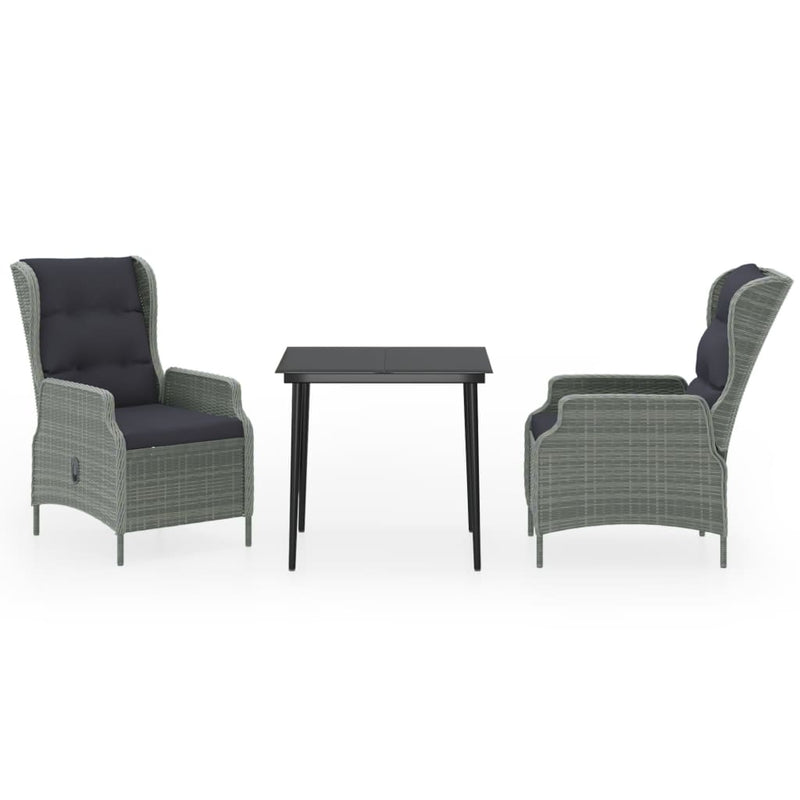 3 Piece Garden Dining Set Light Grey Payday Deals