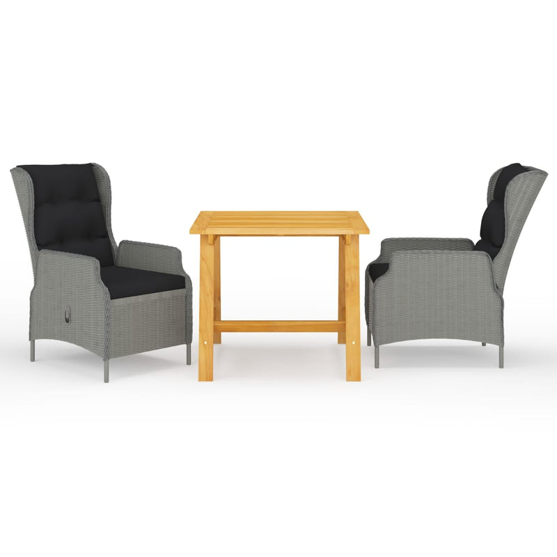 3 Piece Garden Dining Set Light Grey Payday Deals