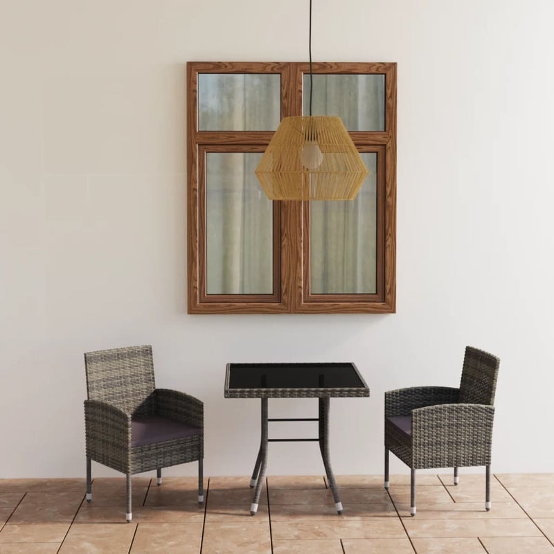 3 Piece Garden Dining Set Poly Rattan Anthracite Payday Deals