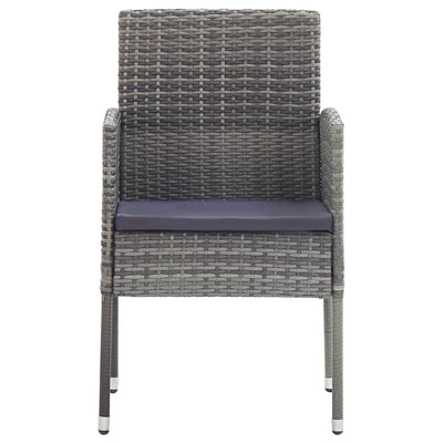 3 Piece Garden Dining Set Poly Rattan Anthracite Payday Deals