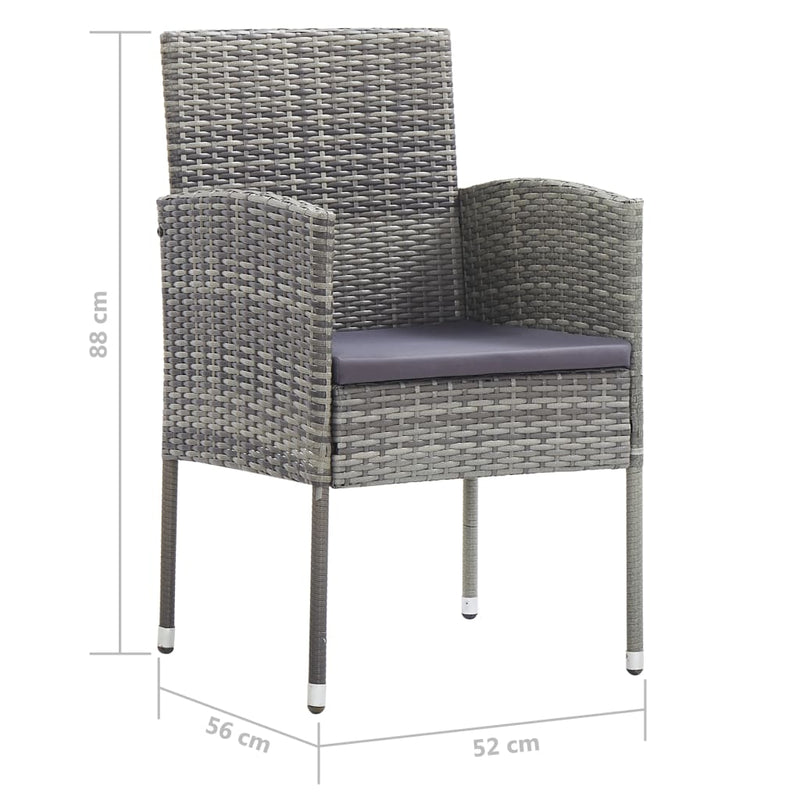 3 Piece Garden Dining Set Poly Rattan Anthracite Payday Deals