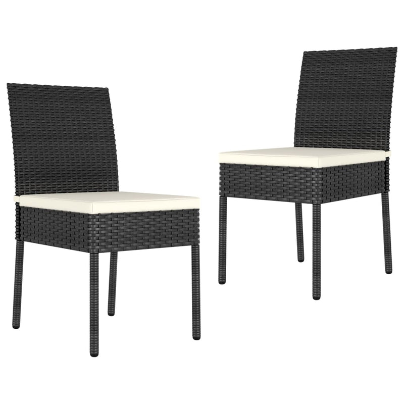 3 Piece Garden Dining Set Poly Rattan Black Payday Deals