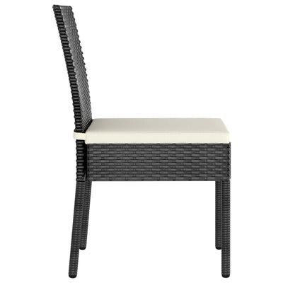 3 Piece Garden Dining Set Poly Rattan Black Payday Deals