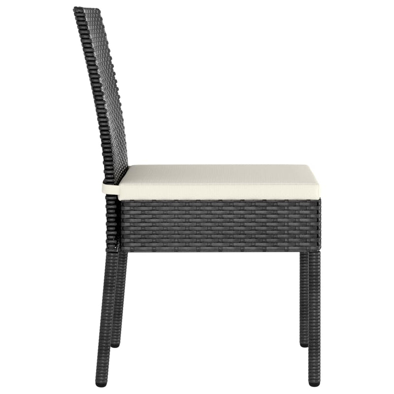 3 Piece Garden Dining Set Poly Rattan Black Payday Deals