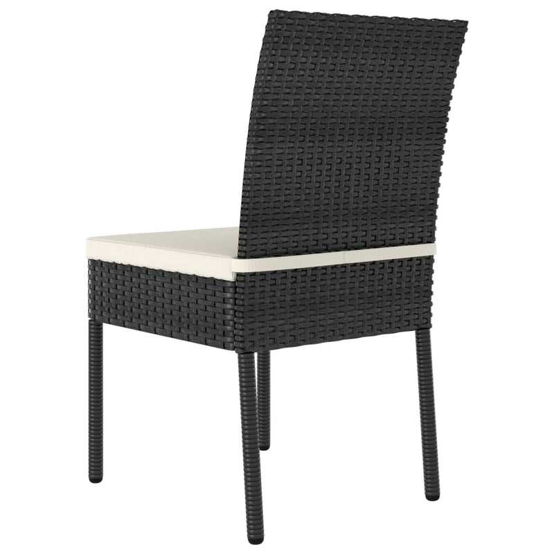 3 Piece Garden Dining Set Poly Rattan Black Payday Deals