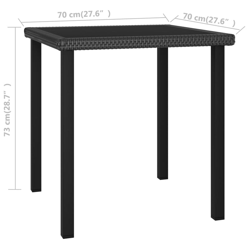 3 Piece Garden Dining Set Poly Rattan Black Payday Deals