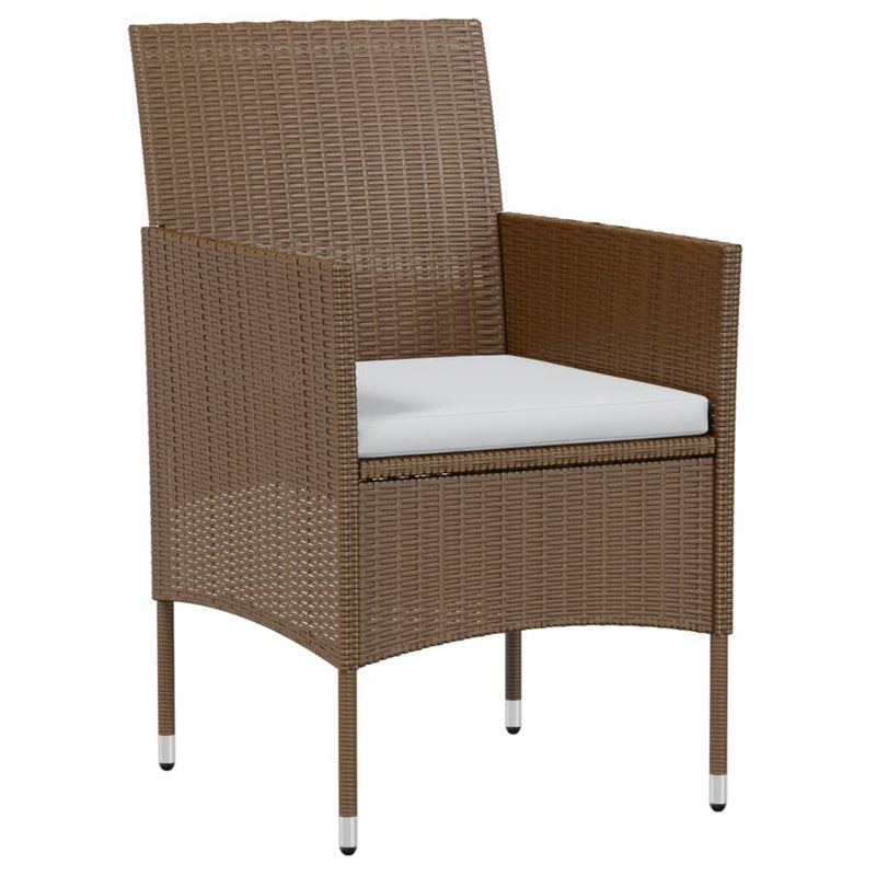 3 Piece Garden Dining Set Poly Rattan Brown Payday Deals