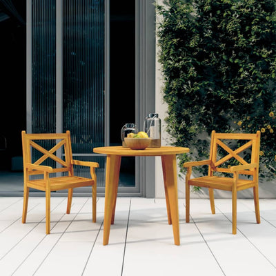 3 Piece Garden Dining Set Solid Wood Acacia