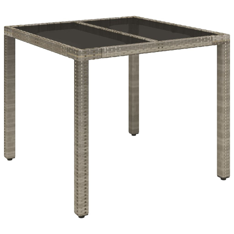 3 Piece Garden Dining Set with Cushions Grey Poly Rattan Payday Deals