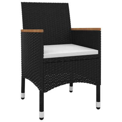3 Piece Garden Dining Set with Cushions Poly Rattan and Glass Payday Deals