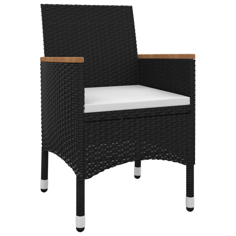 3 Piece Garden Dining Set with Cushions Poly Rattan and Glass Payday Deals