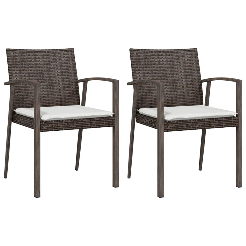 3 Piece Garden Dining Set with Cushions Poly Rattan and Steel Payday Deals