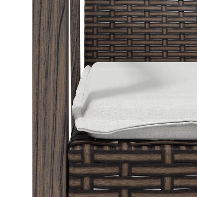 3 Piece Garden Dining Set with Cushions Poly Rattan and Steel Payday Deals